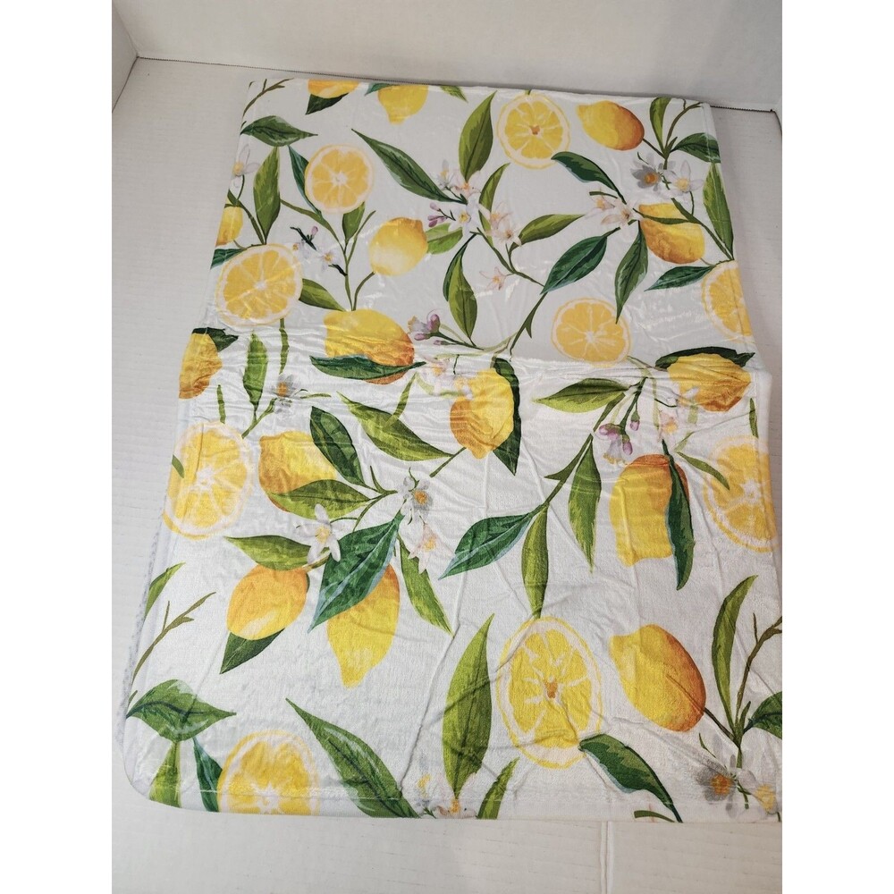 47" × 17" Non Slip Rug Microfiber With Lemon Designs